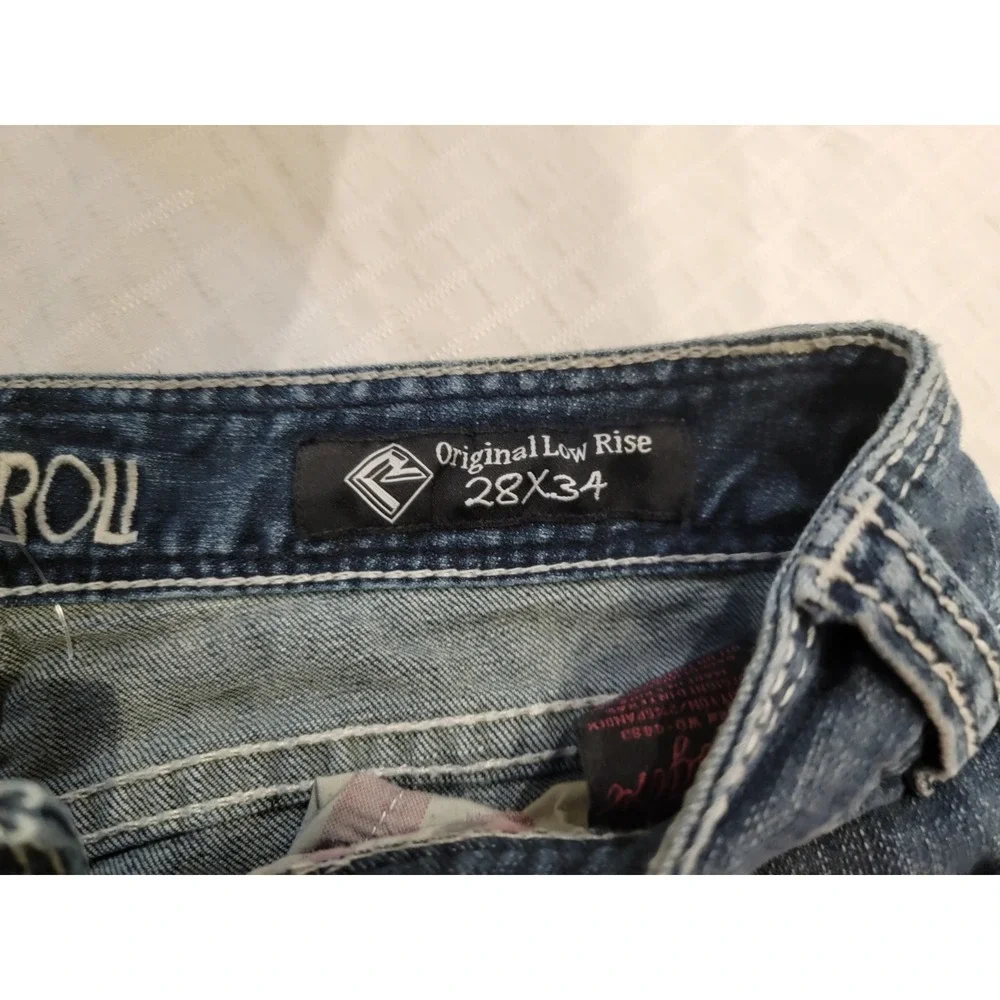 Rock & Roll Cowgirl jeans Original Low Rise embellished thick stitch Womens‎ 28